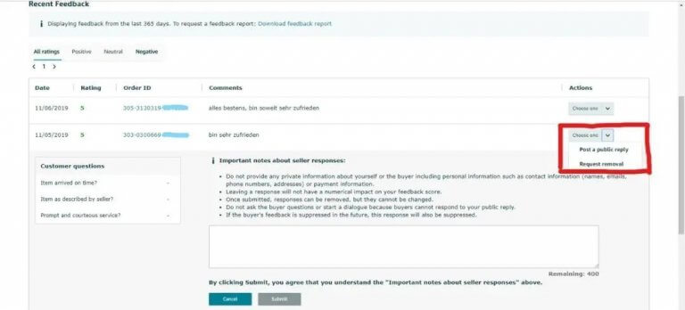 亚马逊负面评价Feedback删除的3个方法