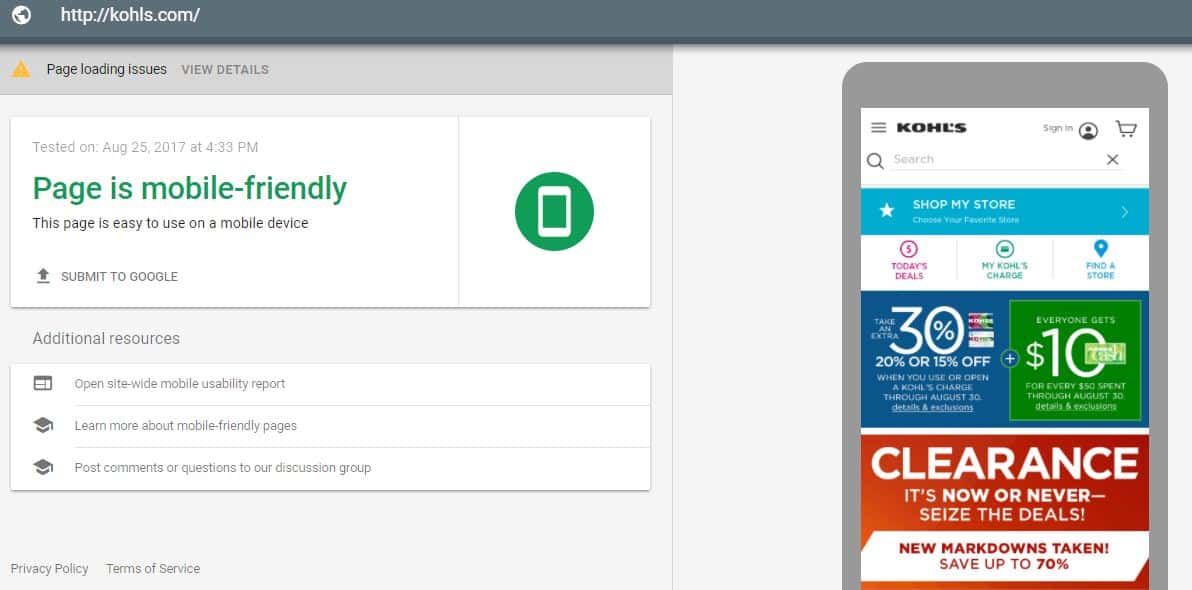 谷歌移动友好测试