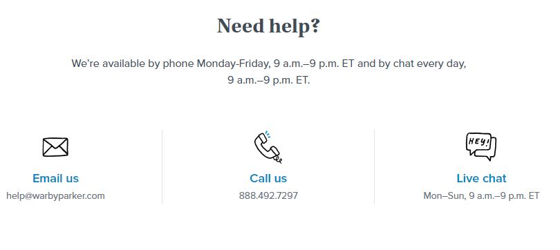 warby 帕克实时聊天