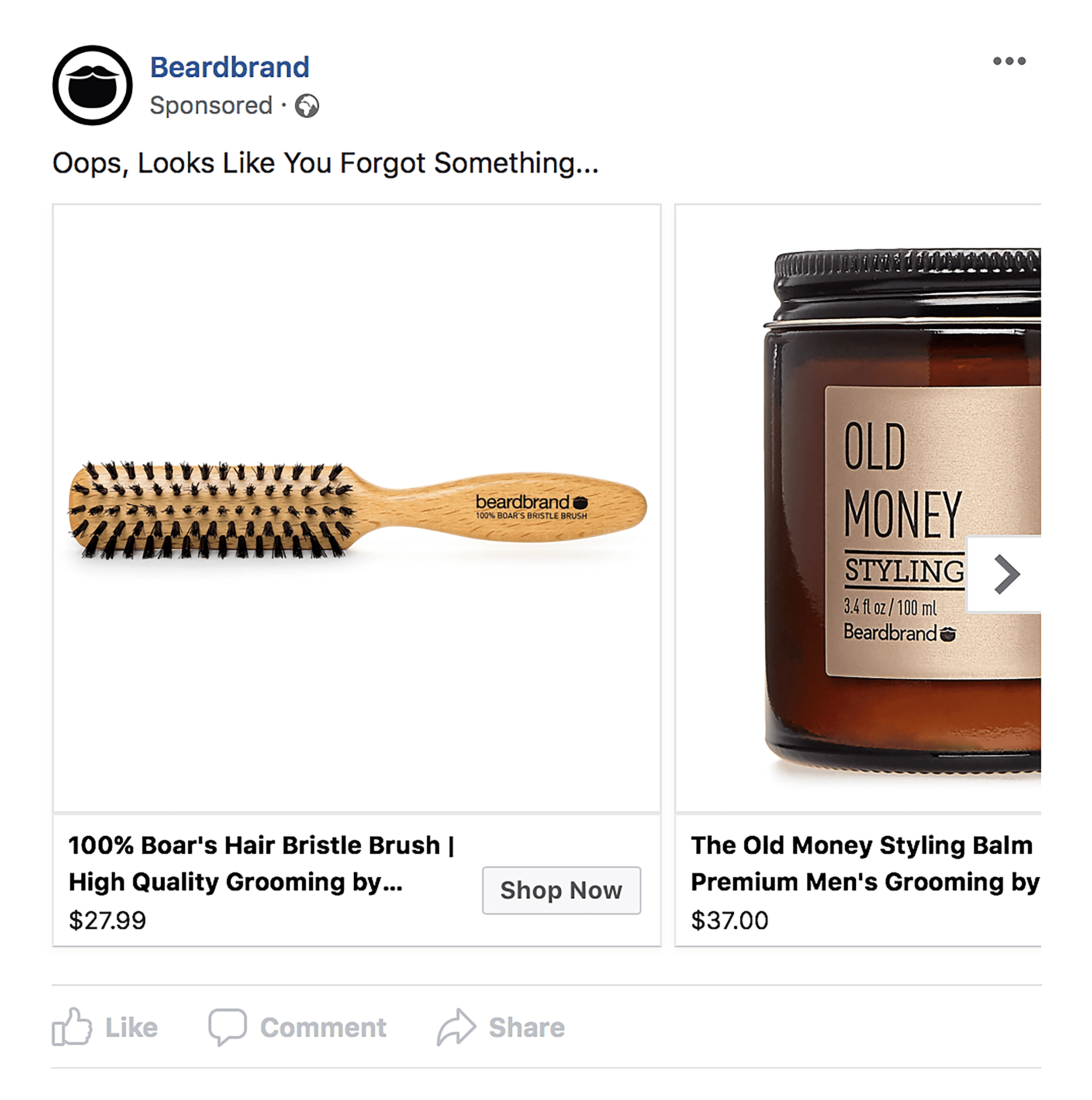 Beardbrand – 重新定位广告 跨境电商独立站11种营销策略:助您提升流量和销量!